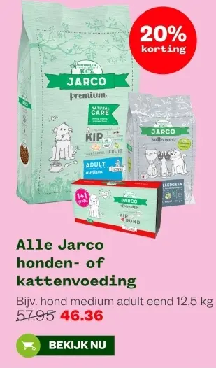Aanbieding: Jarco honden- of kattenvoeding