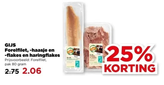 Aanbieding: Forelfilet, -haasje en -flakes en haringflakes