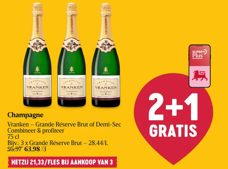 Promotie: Champagne Grande Réserve Brut of Demi-Sec