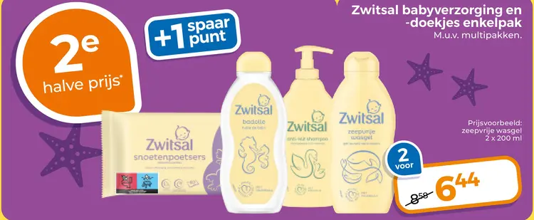 Aanbieding: Zwitsal babyverzorging en -doekjes enkelpak