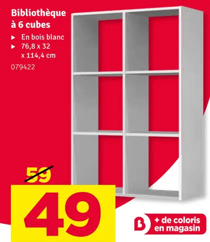 Offre: Bibliothèque à 6 cubes