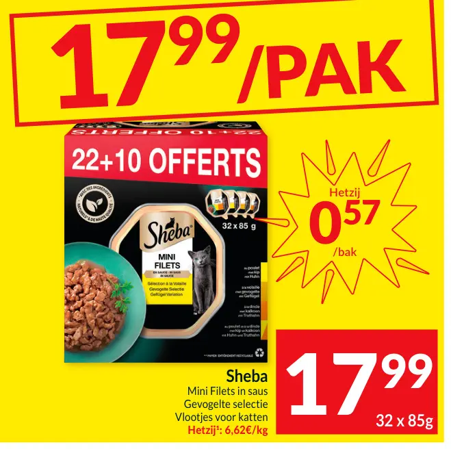 Promotie: Mini Filets in saus Gevogelte selectie Vlootjes voor katten