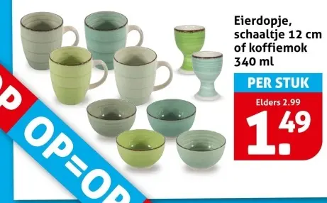 Eierdopje, schaaltje of koffiemok