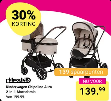 Aanbieding: Kinderwagen Chipolino Aura 2-in-1 Macadamia