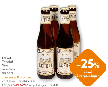 Aanbieding: LeFort Tripel of Ypra blond bier