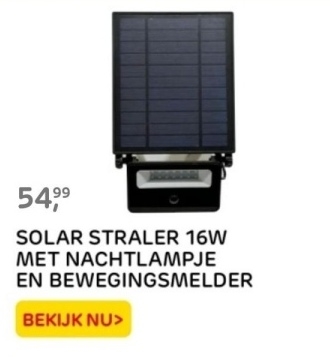 Aanbieding: SOLAR STRALER  MET NACHTLAMPJE EN BEWEGINGSME