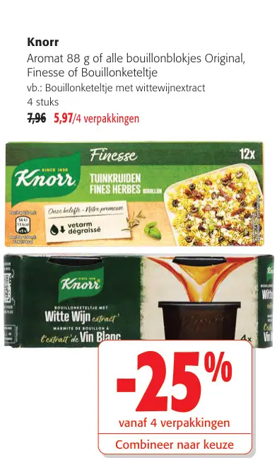 Promotie: Knorr Aromat of alle bouillonblokjes Original, Finesse of Bouillonketeltje