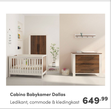 Aanbieding: Cabino Babykamer Dallas Walnut 3 Delig