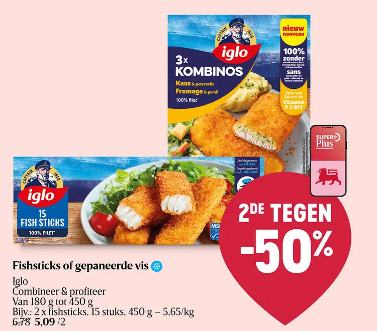 Promotie: Fishsticks of gepaneerde vis