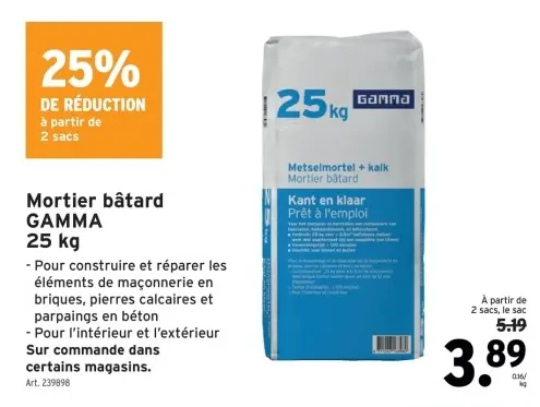 Offre: Mortier bâtard
