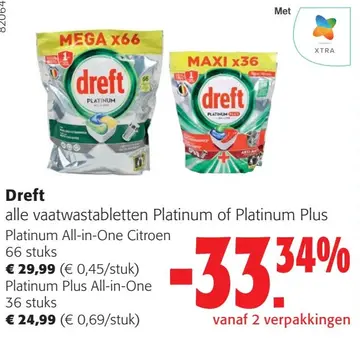 Aanbieding: Alle vaatwastabletten Platinum of Platinum Plus
