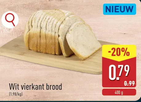 Promotie: Wit vierkant brood