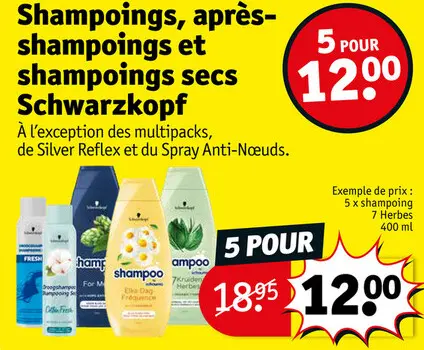 Offre: Shampoings, après-shampoings et shampoings secs Schwarzkopf