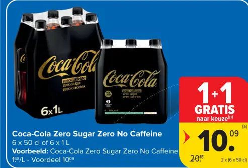 Promotie: Coca-Cola Zero Sugar Zero No Caffeine