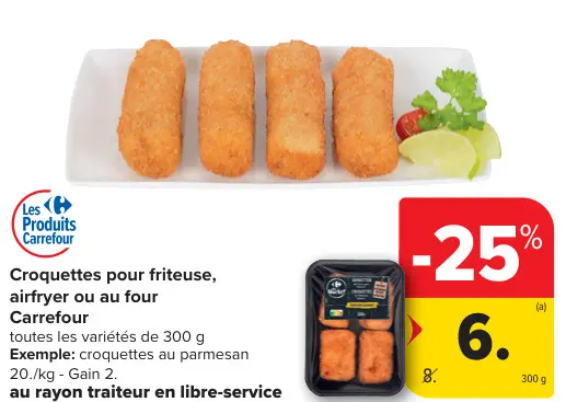 Offre: Croquettes pour friteuse, airfryer ou au four