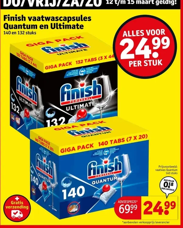 Aanbieding: Finish vaatwascapsules Quantum en Ultimate
