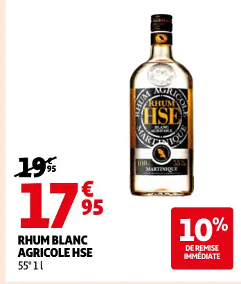 Offre: Rhum blanc agricole HSE