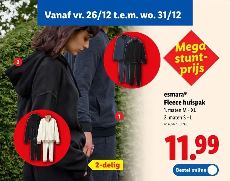 Promotie: Fleece huispak