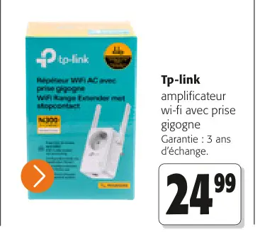 Offre: amplificateur wi-fi avec prise gigogne