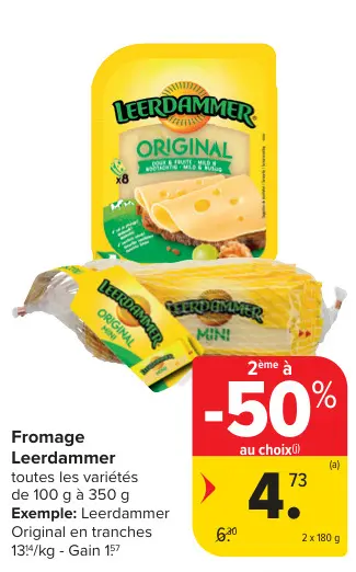 Offre: Fromage Leerdammer Original en tranches