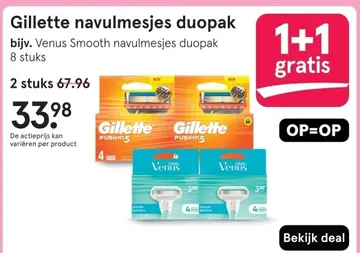 Aanbieding: Gillette navulmesjes duopak