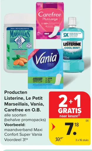 Promotie: Listerine, Le Petit Marseillais, Vania, Carefree en O.B.