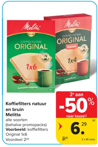 Promotie: Koffiefilters natuur en bruin