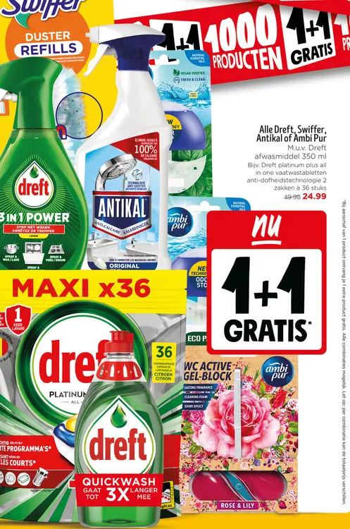 Aanbieding: Alle Dreft, Swiffer, Antikal of Ambi Pur