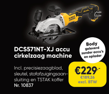 Aanbieding: DCS571NT - XJ accu cirkelzaag machine