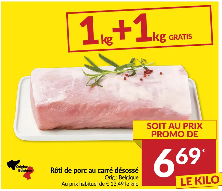 Offre: Rôti de porc au carré désossé