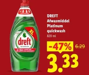Aanbieding: Afwasmiddel Platinum quickwash
