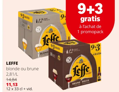 Offre: Leffe blonde ou brune