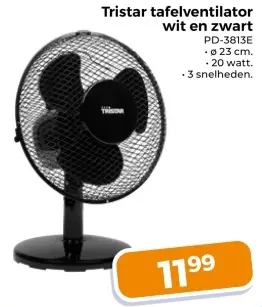 Aanbieding: Tafelventilator wit en zwart
