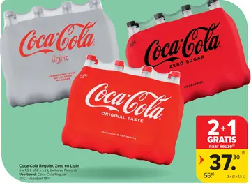 Aanbieding: Coca-Cola Regular, Zero en Light