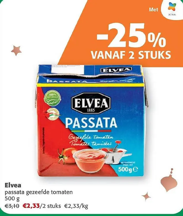 Promotie: passata gezeefde tomaten