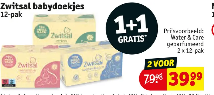 Aanbieding: Zwitsal babydoekjes