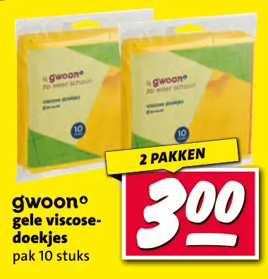 Aanbieding: gele viscose-doekjes