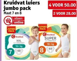 Aanbieding: Kruidvat luiers jumbo pack