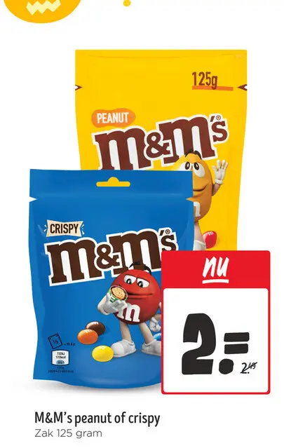 Aanbieding: M&M's peanut of crispy