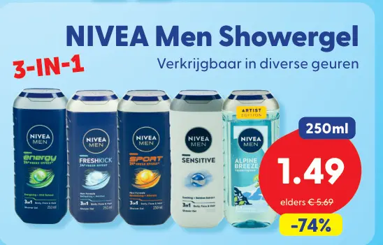 Aanbieding: NIVEA Men Showergel