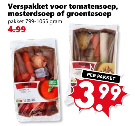 Aanbieding: Verspakket voor tomatensoep, mosterdsoep of groentesoep