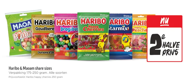 Aanbieding: Haribo & Maoam share sizes
