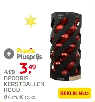 Aanbieding: Decoris Kerstballen rood