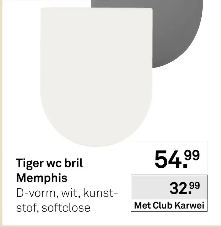 Aanbieding: Tiger wc bril Memphis