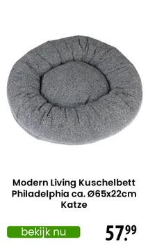 Aanbieding: Modern Living Kuschelbett Philadelphia ca. Ø65x22cm Katze