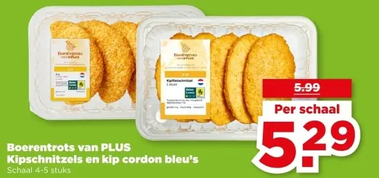 Kipschnitzels en kip cordon bleu's