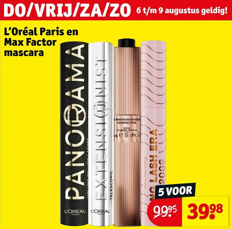 Aanbieding: L'Oréal Paris en Max Factor mascara