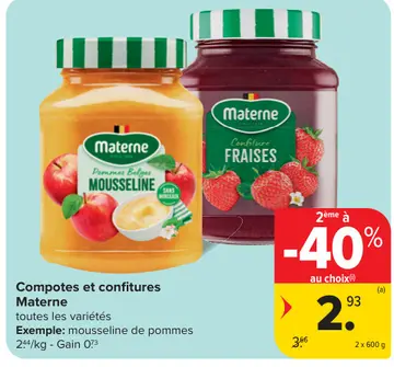 Offre: Compotes et confitures Materne