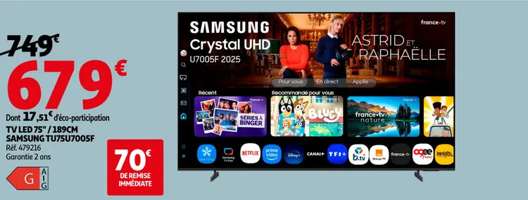 Promotie: Tv led 75"/189cm SAMSUNG tu7507005f