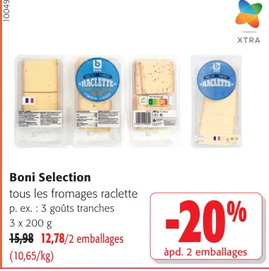 Offre: Tous les fromages raclette